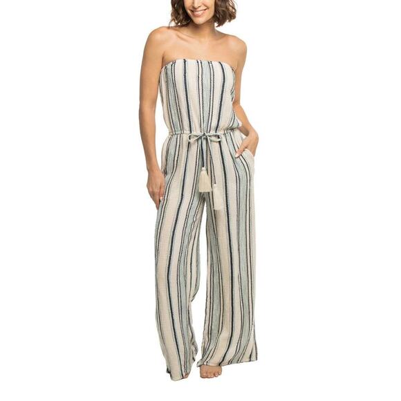 NWT Elan‎ Strapless Jumpsuit, Striped, Boho, Size Small - Picture 1 of 8
